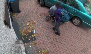 Parcel Thief Caught Relieving Herself in Driveway