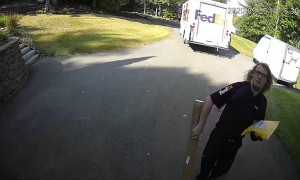 Driver Delivers Package and Smiles