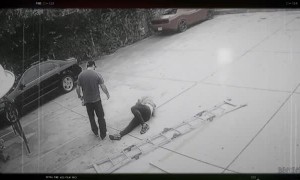 Man Checks on Ladder Instead of Fallen Friend