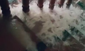 Stairs Turned Into Waterfall as House Floods