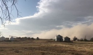 Massive dust storm captured on camera near Granada, Colorado