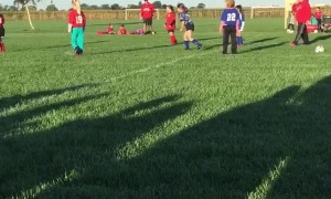 Girl Accidentally Kicks Soccer Ball into Girls Face