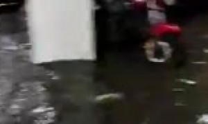 Heavy floods send water rushing into hospital parking lot in India 