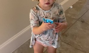 Toddler is Very Enthusiastic about Rice Krispy Treats