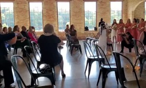 Flower Girl Gets a Kick Out of Wedding
