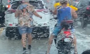 Older Lady Gives Motorcyclist Rain Coat During Storm