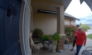 Mom Brings Surprise Present to Family Dinner