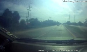 Car Rolls Over After Swerving to Miss Merging Traffic