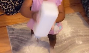 Curious Toddler Makes a Baby Powder Mess