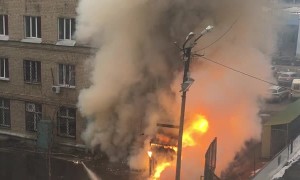 Oxygen Cylinders in Burning Outbuilding Explode