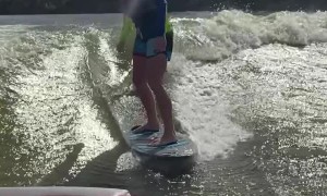 Wakesurfing with a Helicopter