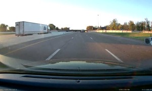 Driver Trying to Cross Interstate Hits Barricade