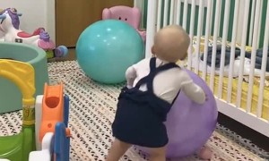 Bobo the Monkey Bouncing on Bouncy Balls