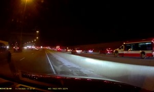 Car Pursues Hit and Run Driver on Highway