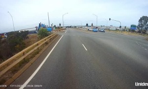 Foam Puzzle Piece Flies off Trailer into Windshield
