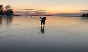 Playing Hockey on a Frozen Lake