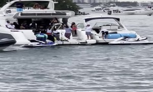 Police Pursue Man on Jetski in Miami Bay