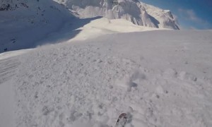Scary Moment When Skier Gets Caught In Avalanche