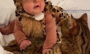 proof that I’m the sweetest boy do you see how good I am with my baby ??