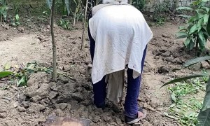 Kitty Climbs on Woman's Back
