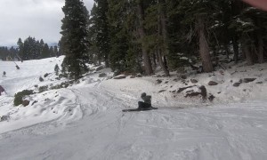 Skier Has a Rough and Icy Landing