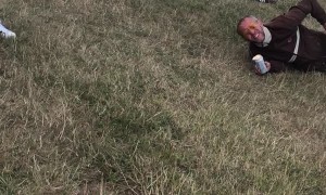 Downhill Skateboard Competition Ends with A Spill