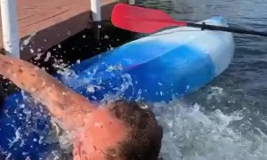 Amateur Kayaker Gets His Jeans Wet