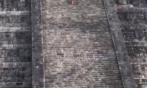 Woman Trespasses Upon Pyramid