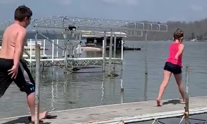 Race Between Siblings Ends with a Trip and a Splash
