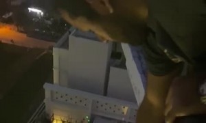 Creative Way to Catch Phone From Balcony Edge