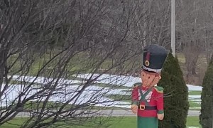 Inflatable Nutcracker Being Inappropriate in Public