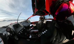 Towing a Snowboarder Around Muskoka Lake