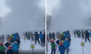 Snow twister in Vermont totally engulfs skiers