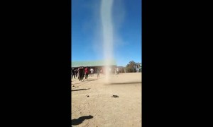 Tall Dust Devil Entertains Crowd