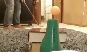 Man Makes Awesome Quarantine Golf Trick Shot