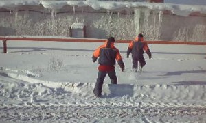 Man Finds Surprise Hole in Fresh Snow