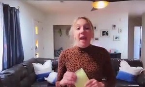 Kitty Gets Stuck in Curtain During Speech