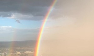 Magnificent Rainbow at Mount Panorama's Summit