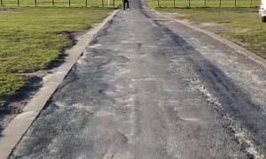 Dad Filming Son on Bike Ride Hits a Barrier