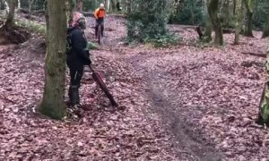 Mountain Unicyclist Attempts Trail Rides