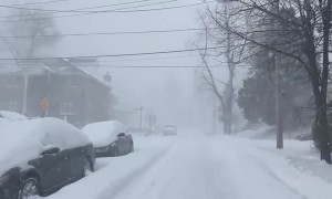 Insane winter snow blizzard on Staten Island