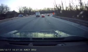 Ice Flies From Box Truck Roof