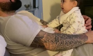 Daughter Waits for Dad to Look and Laugh