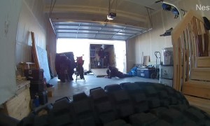 Woman Trips Into the Path of Rolling Tire