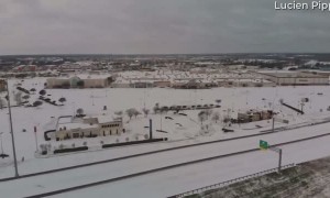 Drone Footage of Snow in Beaumont Texas