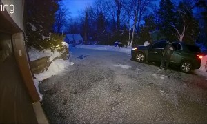 Man Takes a Tumble on Winter Morning