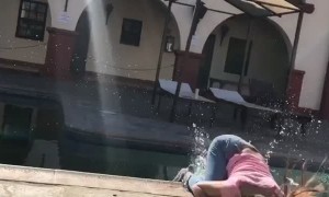 Girl Doesn't Quite Clear the Gap