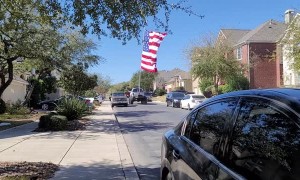 Largest American Flag Flown Behind Truck