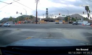 Vehicle Loses Control and Nearly Crashes