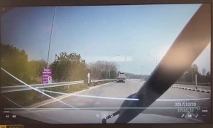 Semi Crossing Lanes to Exit Leads to Accident